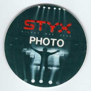 Styx Kilroy Was Here Backstage Pass Original 1984 Rock Concert Roboto Blue/Green